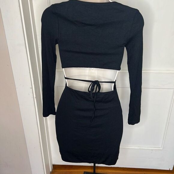Princess Polly Nolan Mini Dress Long Sleeve Black Size 4 - Picture 7 of 8
